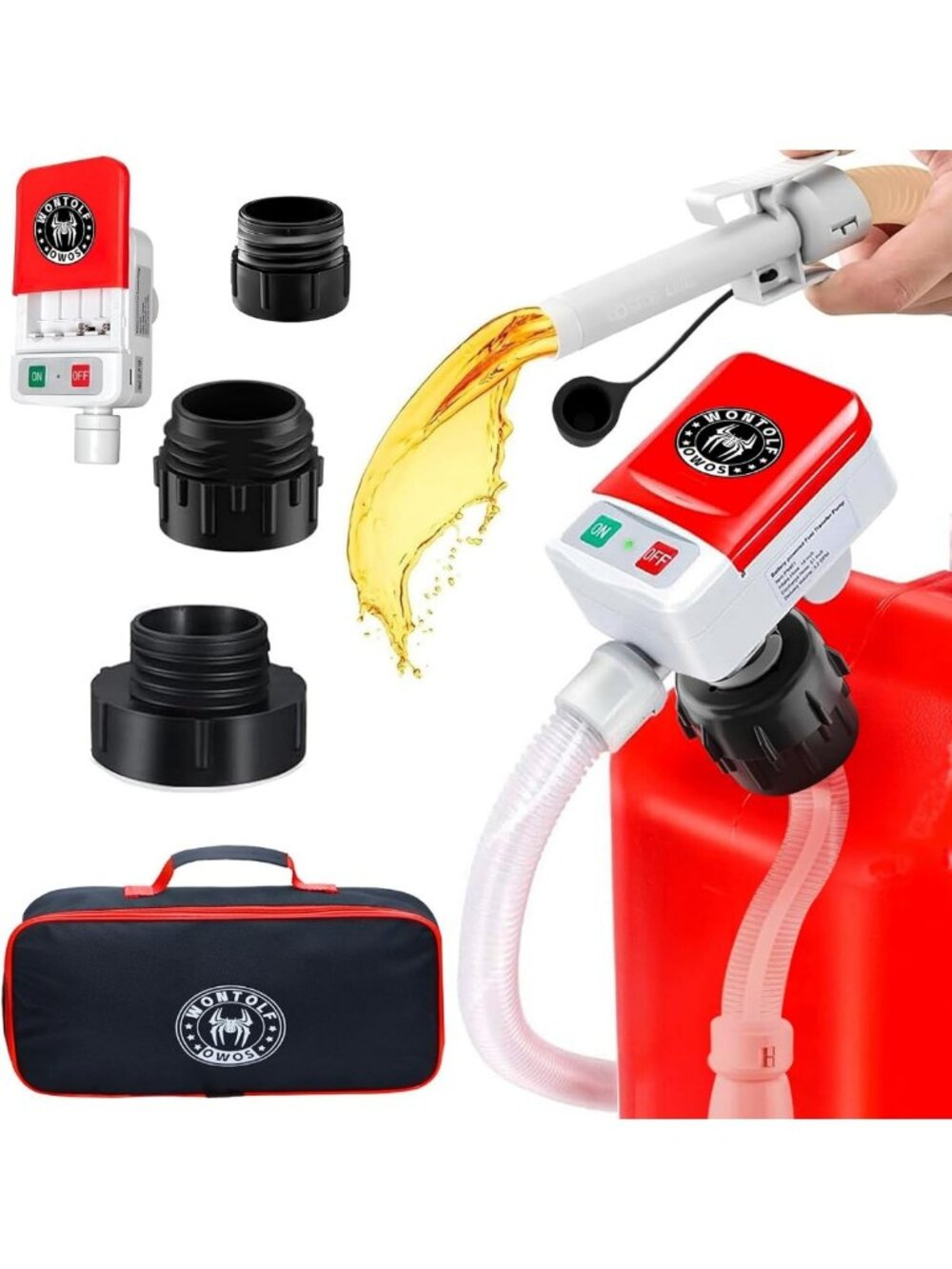 Cordless Electric Fuel Transfer Pump with Auto-Stop, 3.2GPM, Portable Gas Can